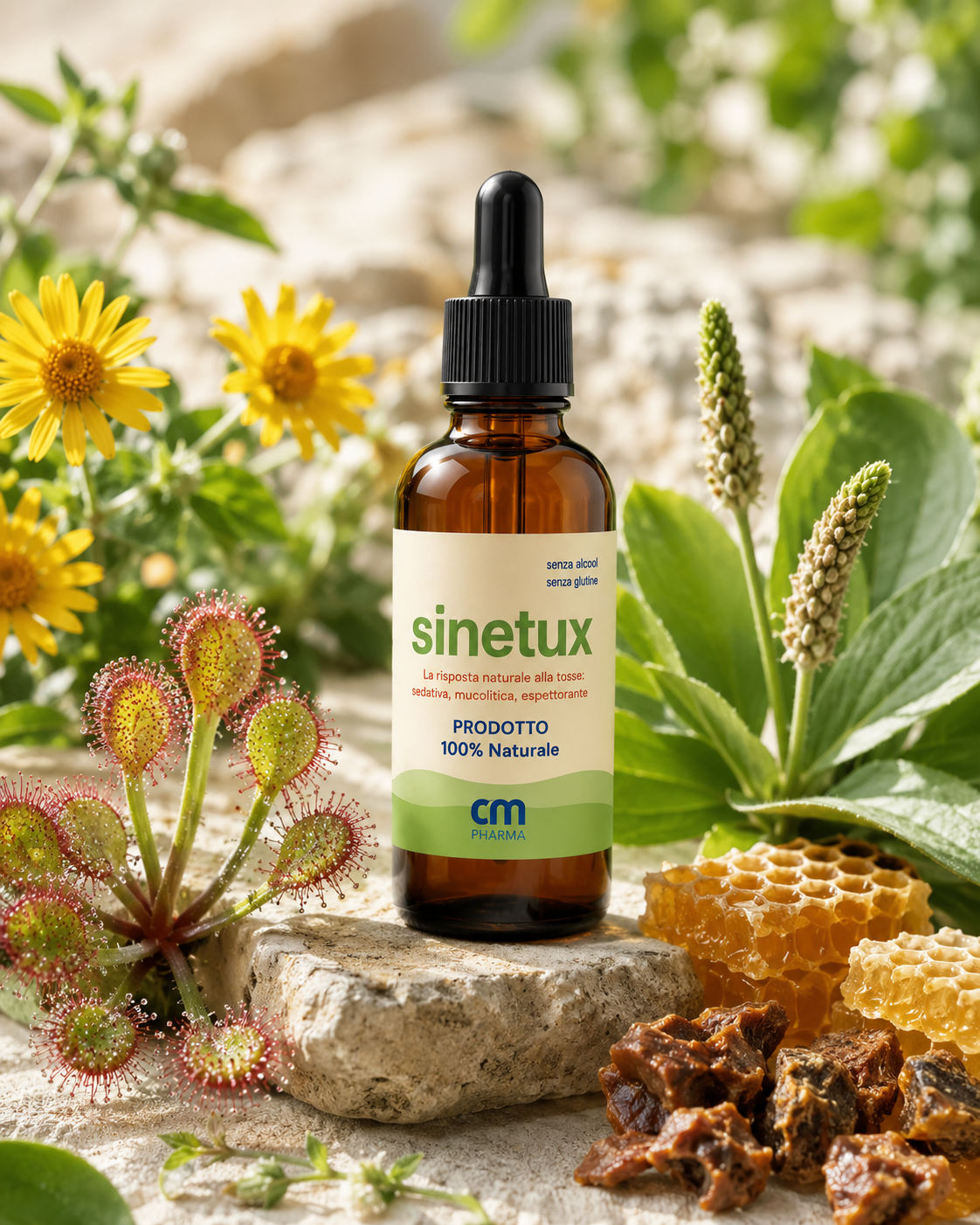 Ingredienti botanici Sinetux su pietra naturale